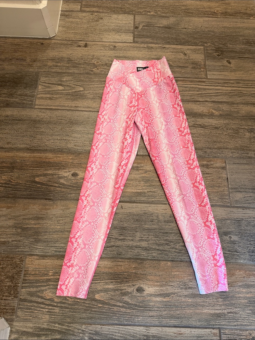 Beach Riot Pink Snakeprint Leggings